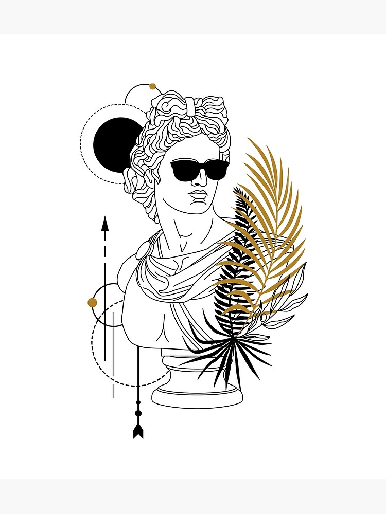 Apollo (Phoebus). Creative Illustration In Geometric And Line Art