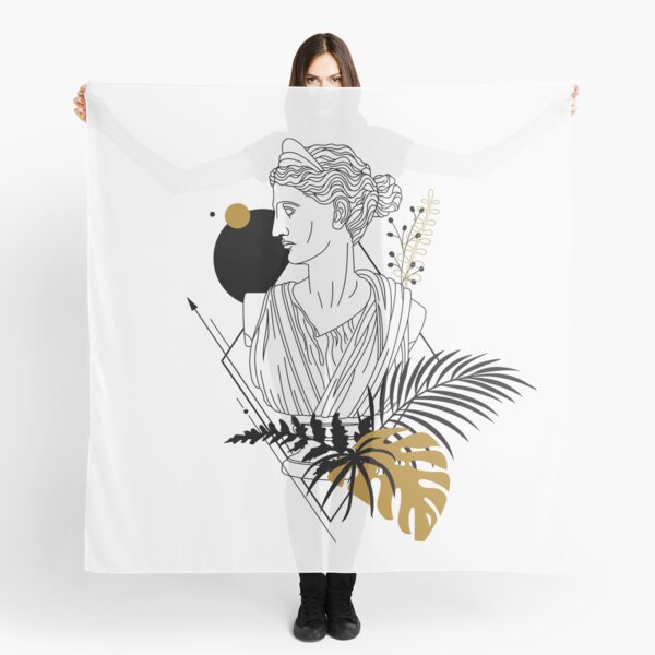 Aperçu de l'œuvre Artemis (Diana). Illustration créative dans un style géométrique et d'art en ligne créée et vendue par Sloth Astronaut.