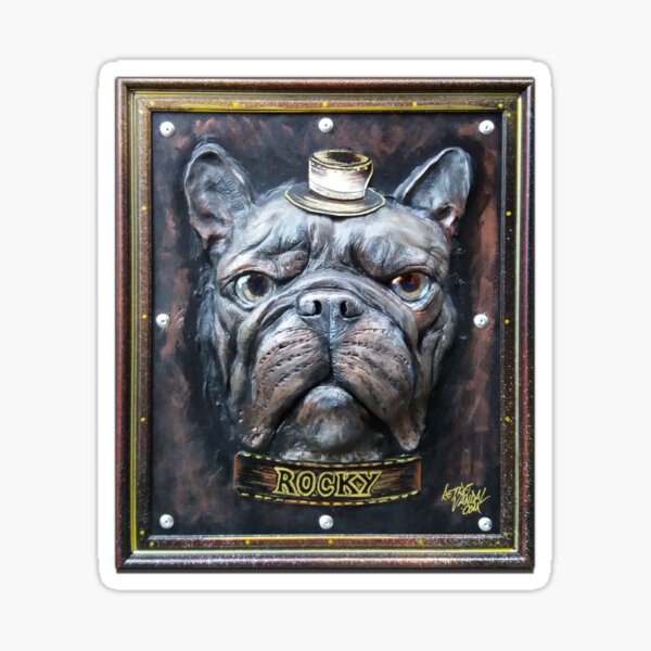 French Bulldog Rocky Sculpture Artwork Dog Frenchie Sticker