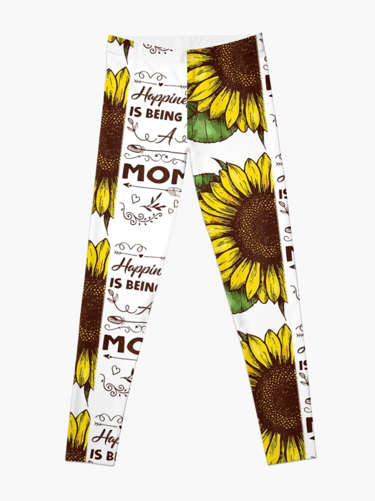 Disover Funny Mom Happiness is Being a Mom Gifts Sunflower  Leggings