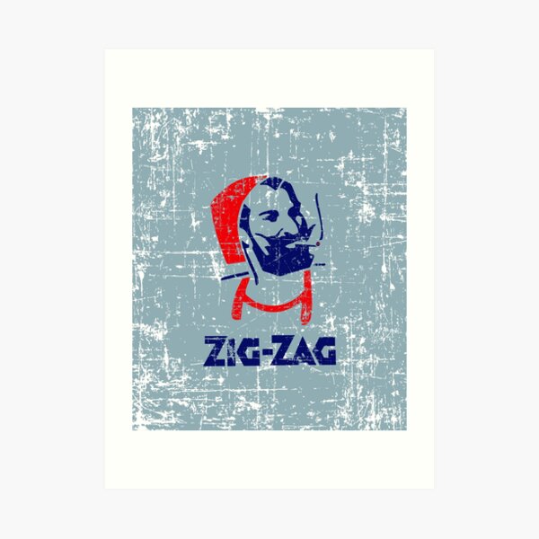 Zickzack Vintage Kunstdruck
