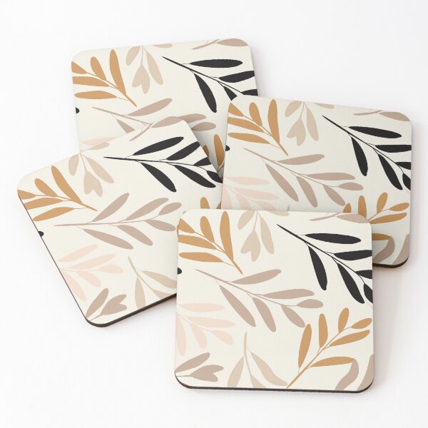 Item preview, Floral Pattern, Botanical Leaves, Cream, Gold, Blush, Black designed and sold by meggydesigns.