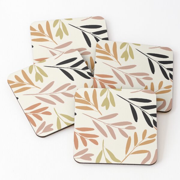 Item preview, Floral Pattern, Botanical Leaves, Cream, Blush, Terracotta, Gold, Green, Black designed and sold by meggydesigns.
