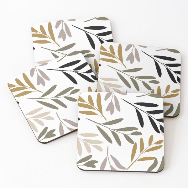 Item preview, Floral Pattern, Botanical Leaves, Gold, Green, Neutral, Black designed and sold by meggydesigns.