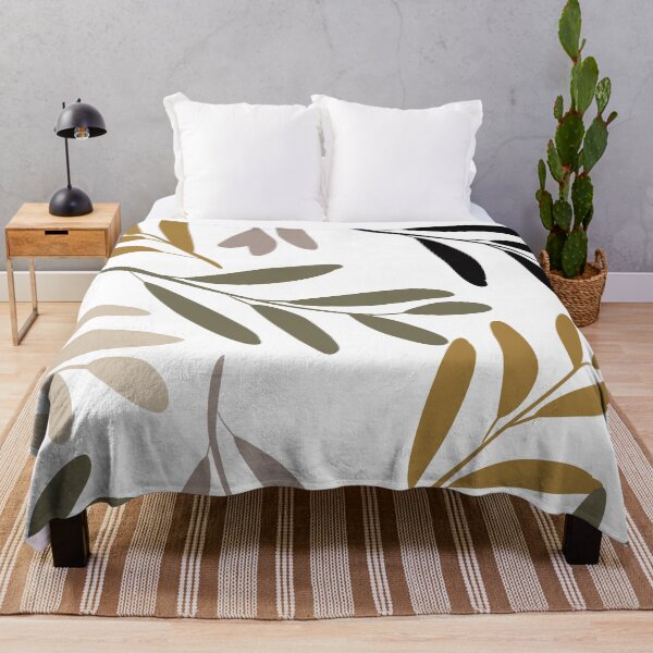 Item preview, Floral Pattern, Botanical Leaves, Gold, Green, Neutral, Black designed and sold by meggydesigns.