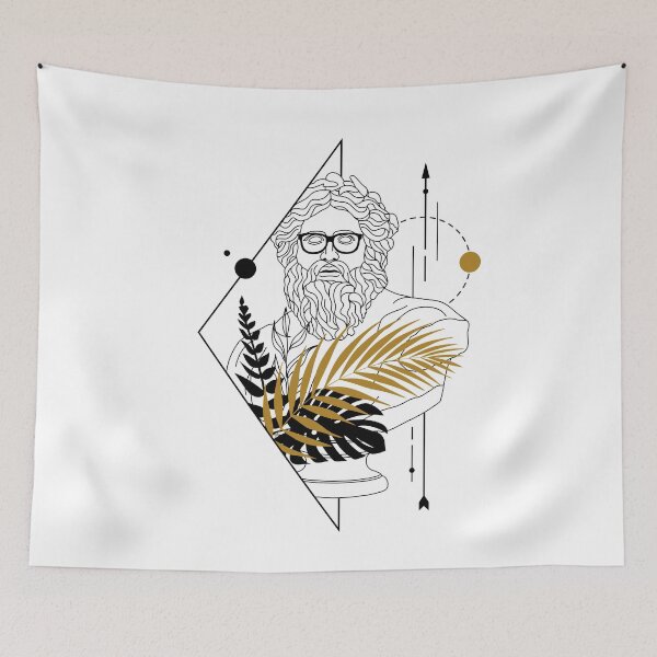 Item preview, Zeus (Jupiter). Creative Illustration In Geometric And Line Art Style designed and sold by Sloth Astronaut.