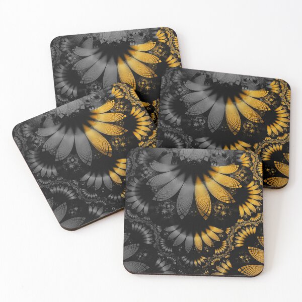 Item preview, Flared Golden Yellow Feathers amid Black Onyx designed and sold by San Jaya Prime.