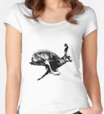 bounding hare white Women's Fitted Scoop T-Shirt