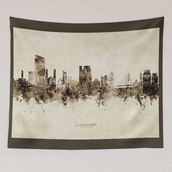 Item preview, Swansea Wales Skyline designed and sold by ArtPrints.
