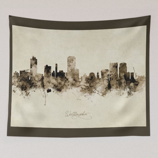 Item preview, Wellington New Zealand Skyline designed and sold by ArtPrints.