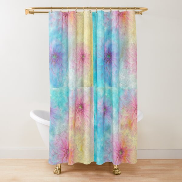 Pastel Dream With Dahlias Shower Curtain