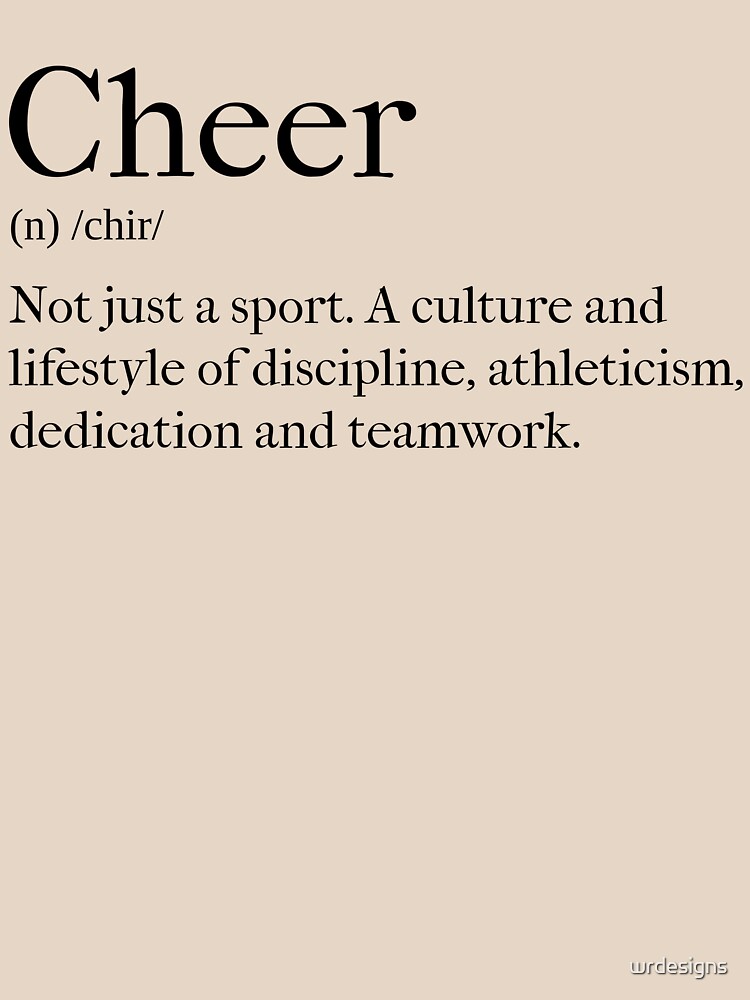"The Definition of Cheer" Tshirt for Sale by wrdesigns Redbubble