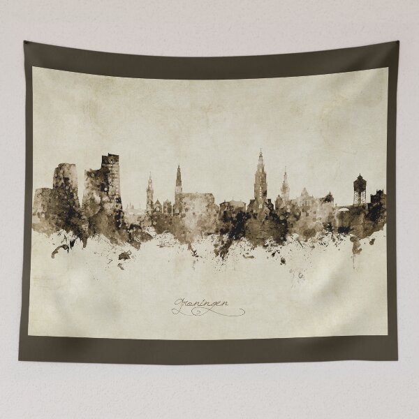 Item preview, Groningen The Netherlands Skyline designed and sold by ArtPrints.