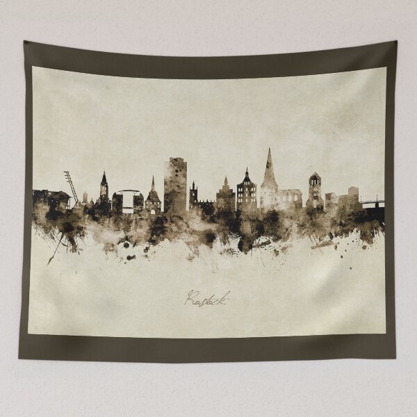 Item preview, Rostock Germany Skyline designed and sold by ArtPrints.