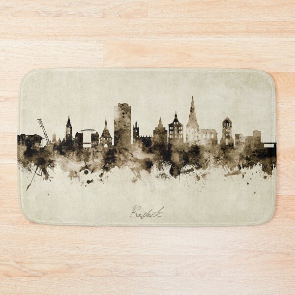 Item preview, Rostock Germany Skyline designed and sold by ArtPrints.