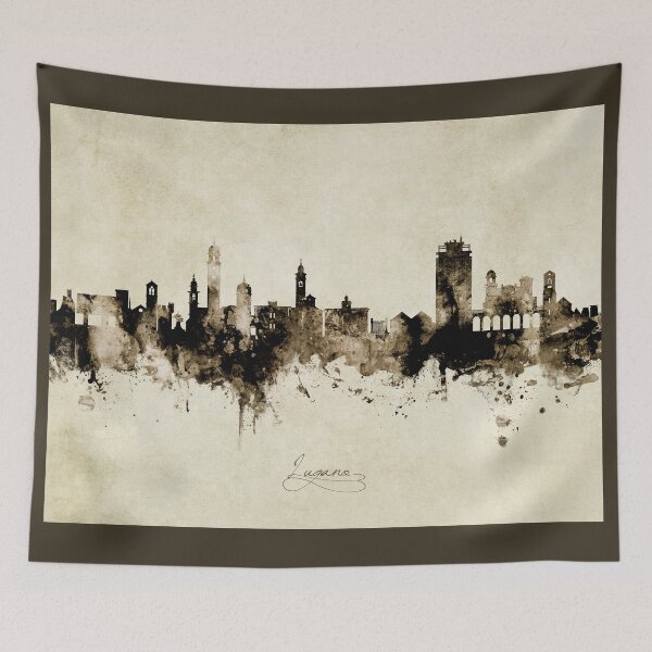 Item preview, Lugano Switzerland Skyline designed and sold by ArtPrints.