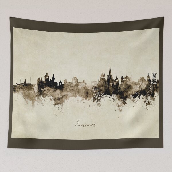 Item preview, Lausanne Switzerland Skyline designed and sold by ArtPrints.