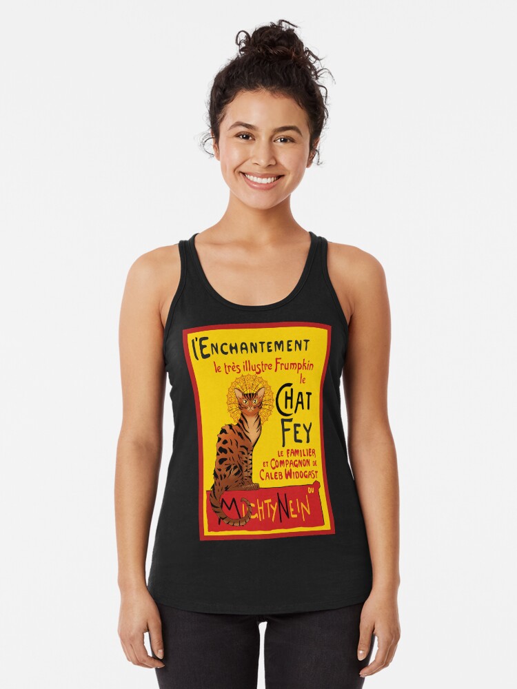 Thumbnail 1 of 3, Racerback Tank Top, Le Chat Frumpkin designed and sold by SwanStarDesigns.