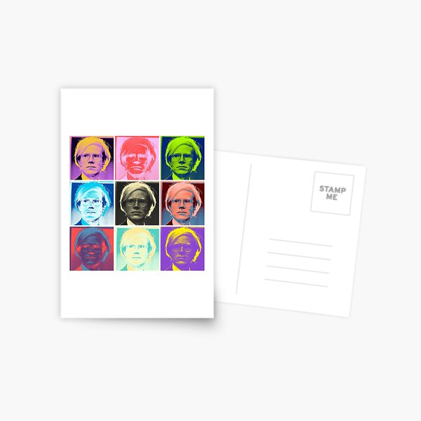 Ironic Andy Warhol inspired Andy Warhol Pop Art Postcard