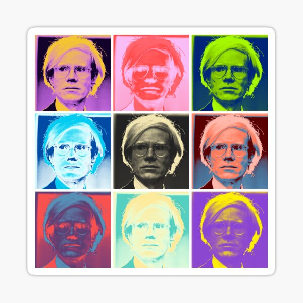 Ironic Andy Warhol inspired Andy Warhol Pop Art Sticker
