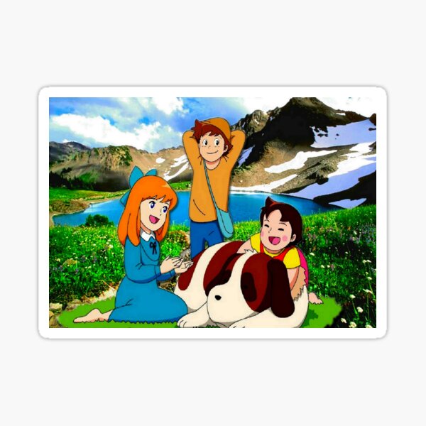 Heidi, Peter and Clara on the mountain. Sticker