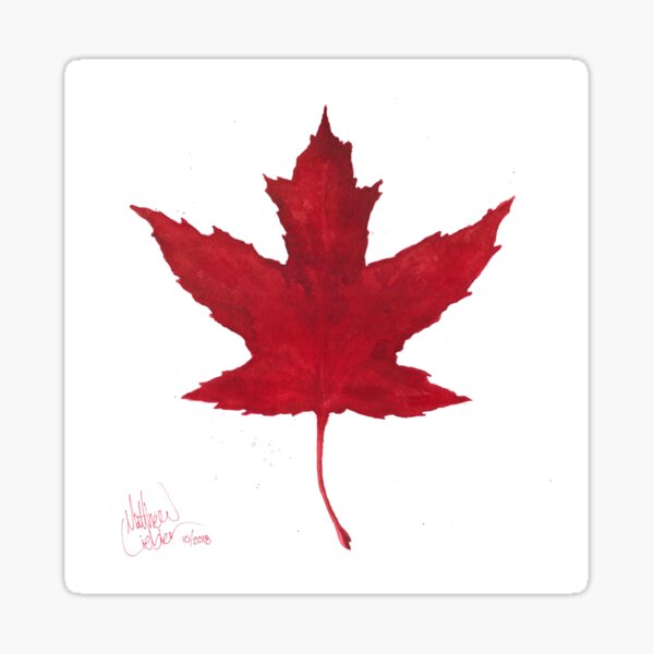 Red Leaf Sticker