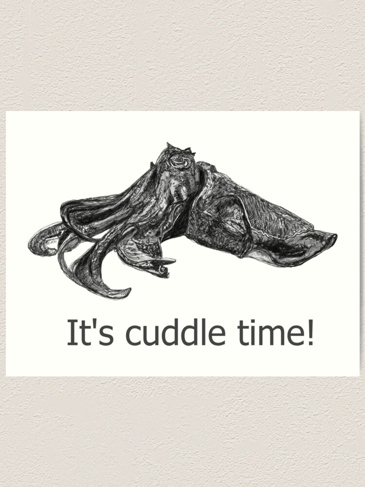 Alternate view of Cuddle time with Clive the Cuttlefish Art Print