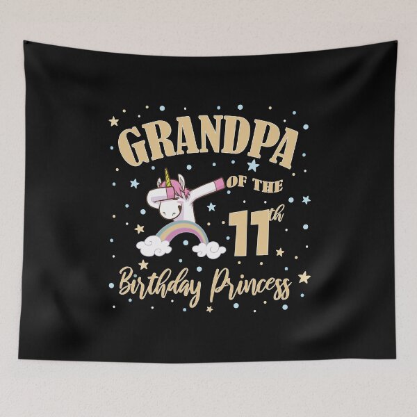 Item preview, Grandpa Of The 11th Birthday Princess Unicorn 11 Years Old print designed and sold by Grabitees.