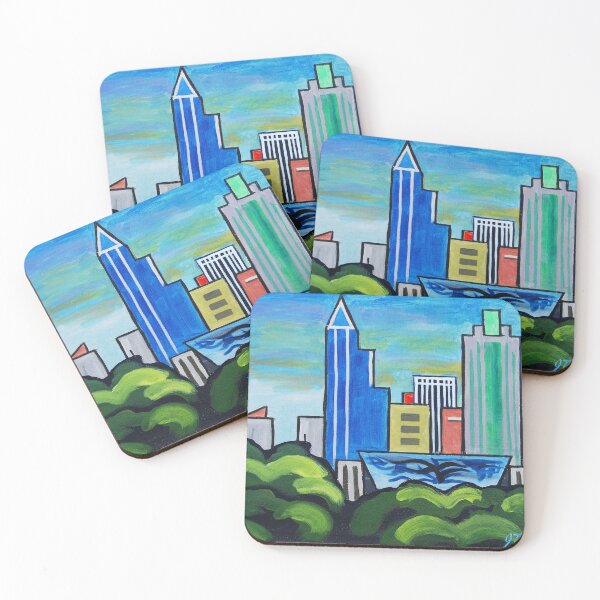 Item preview, Raleigh NC downtown skyline minimalist painting designed and sold by Tommy Midyette.