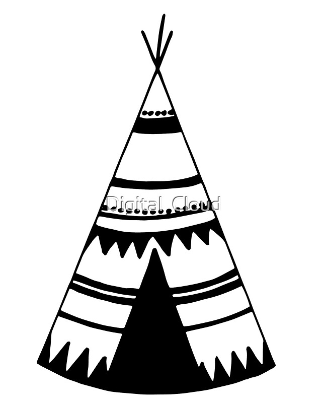 "Teepee art, teepee tent" Stickers by Natalie Digital Cloud | Redbubble