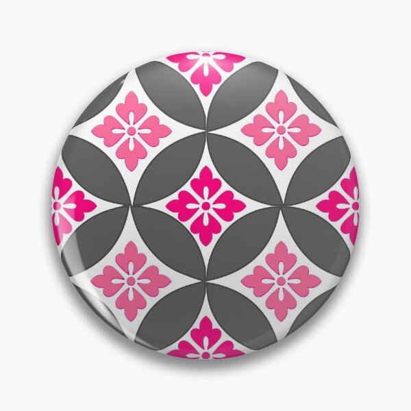 Item preview, Shippo with Flower Motif, Pink and Silver Gray  designed and sold by Marymarice.
