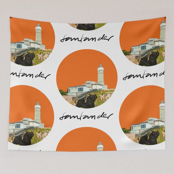 Item preview, Cabo Mayor Lighthouse Orange Background designed and sold by AnaSanSegundo.