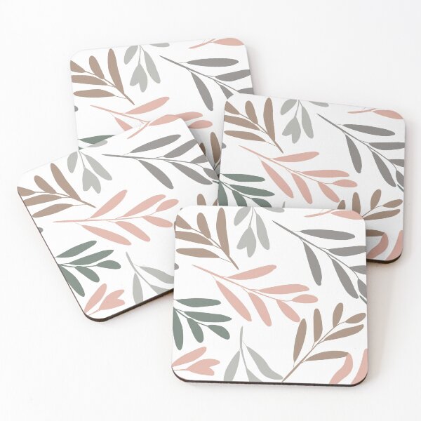 Item preview, Floral Pattern, Botanical Leaves, Blush Pink, Teal, Gray designed and sold by meggydesigns.