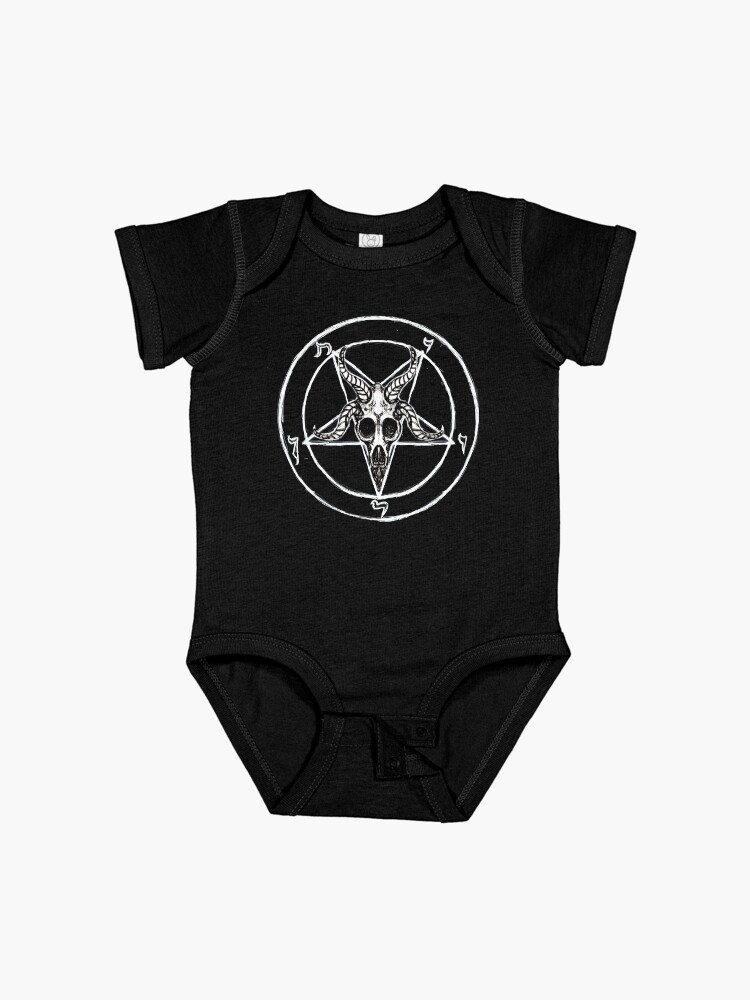 Thumbnail 1 of 2, Baby One-Piece, Baphomet Pentagram designed and sold by ShayneoftheDead.