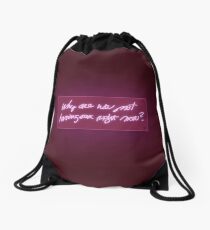 Neon text Drawstring Bag
