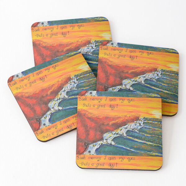 Item preview, Each Day I Open My Eyes that's a Great Day- fantasy left hand surf break designed and sold by SaltySurfgirl.