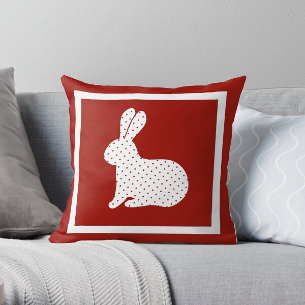 Eater rabbit Throw Pillow
