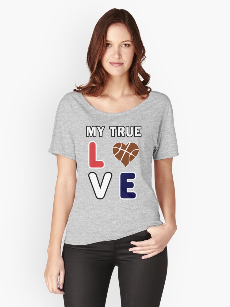 Thumbnail 1 of 3, Relaxed Fit T-Shirt, Bball My True Love Practice Hoops Bballer Coach. designed and sold by maxxexchange.