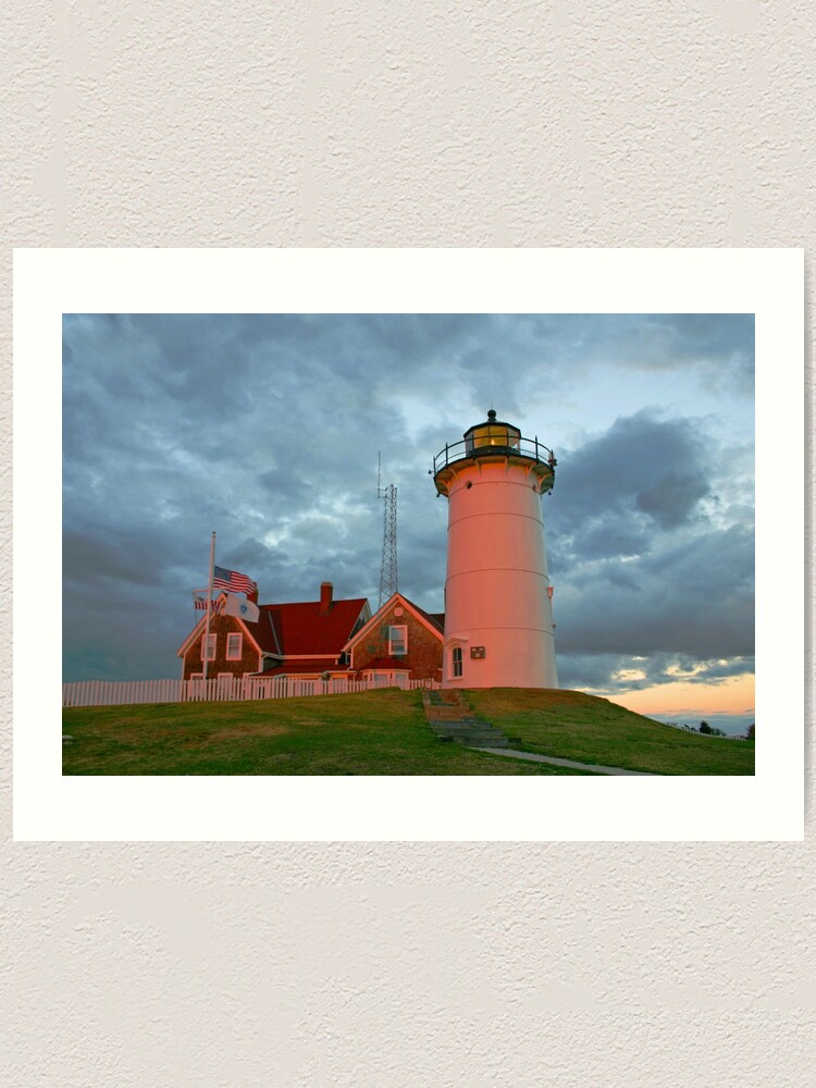 Download Nautical Wall Decor Lighthouse Art Cape Cod Massachusetts Framed Nobska Point Light Reverse Canvas Art Mixed Media Collage Art Collectibles Staniwills Com