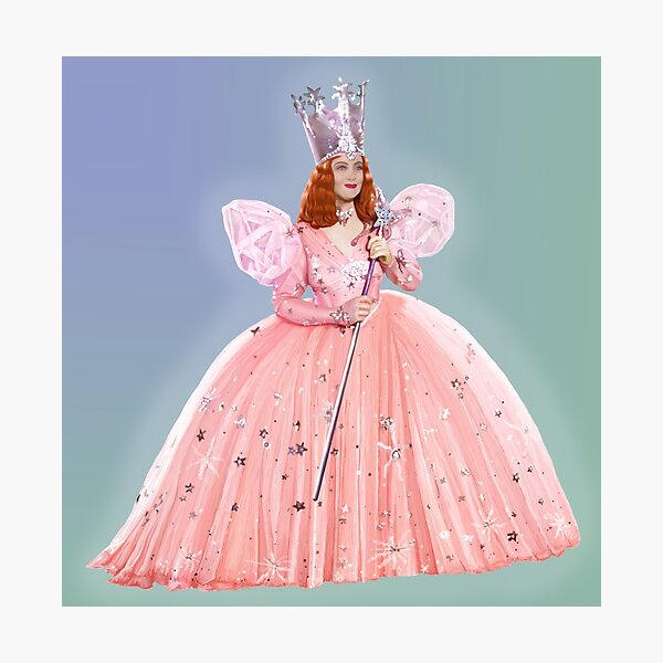 Glinda The Good Witch, The Wizard of Oz, Magical Realism Digital Painting, Full Body Portrait with Background Photographic Print