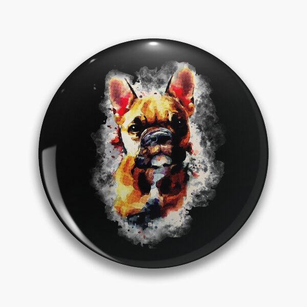 Item preview, French bulldog colorfull vintage style designed and sold by Collagedream.