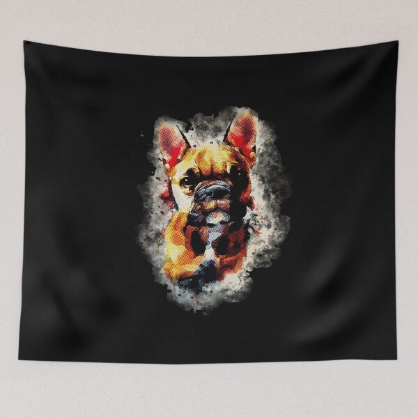 Item preview, French bulldog colorfull vintage style designed and sold by Collagedream.