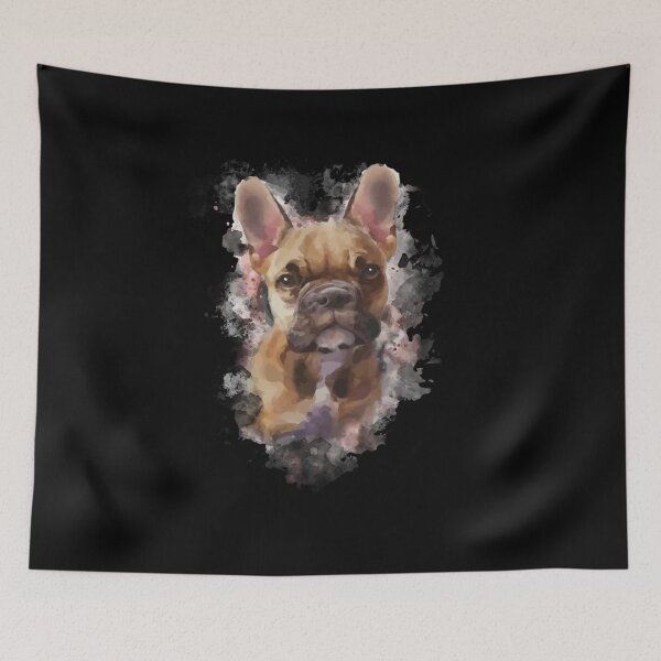 Item preview, French bulldog colorfull vintage style designed and sold by Collagedream.