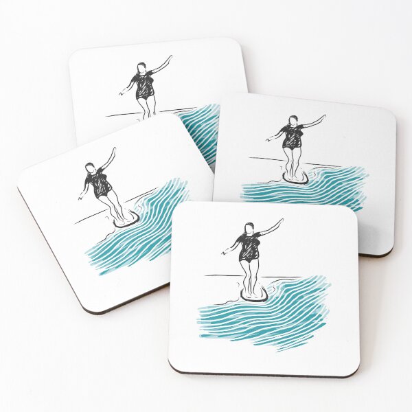 Item preview, Woman surfing longboarding surf life hawaii designed and sold by Tropical Blood.