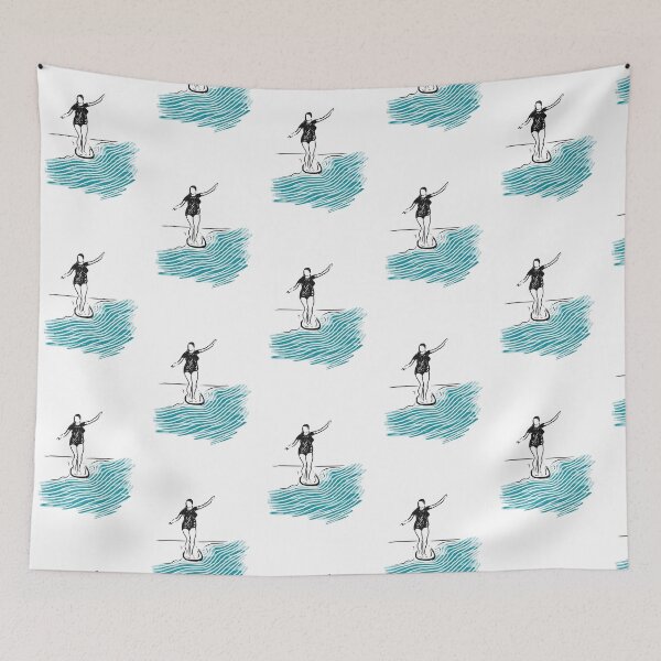 Item preview, Woman surfing longboarding surf life hawaii designed and sold by Tropical Blood.
