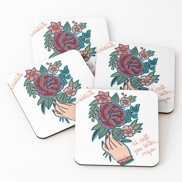 Item preview, Cuídate mija flower bouquet hand tattoo designed and sold by cortezmadeco.