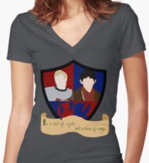 The Shield of Merlin & Arthur Women's Fitted V-Neck T-Shirt