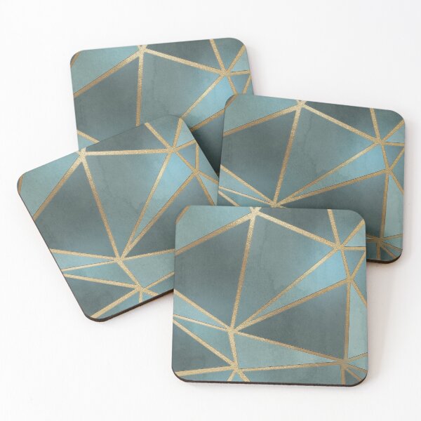 Item preview, Teal Gold Geometry designed and sold by KadyIllustrates.