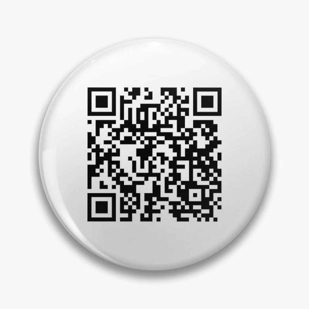 Rick Roll QR Code Small Pin for Sale by designsbykevin