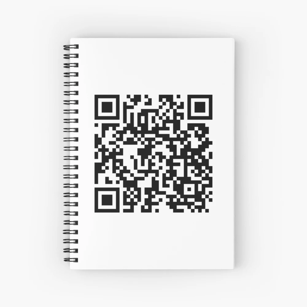 Rick Roll Link QR Code Spiral Notebook for Sale by magsdesigns